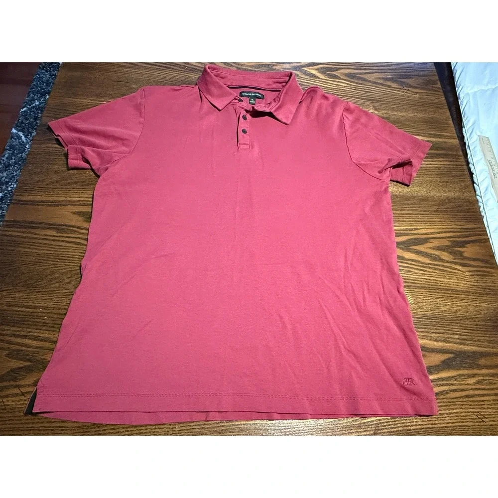 Banana Republic Mens Red Short Sleeve Collared Polo Shirt Size XL‎